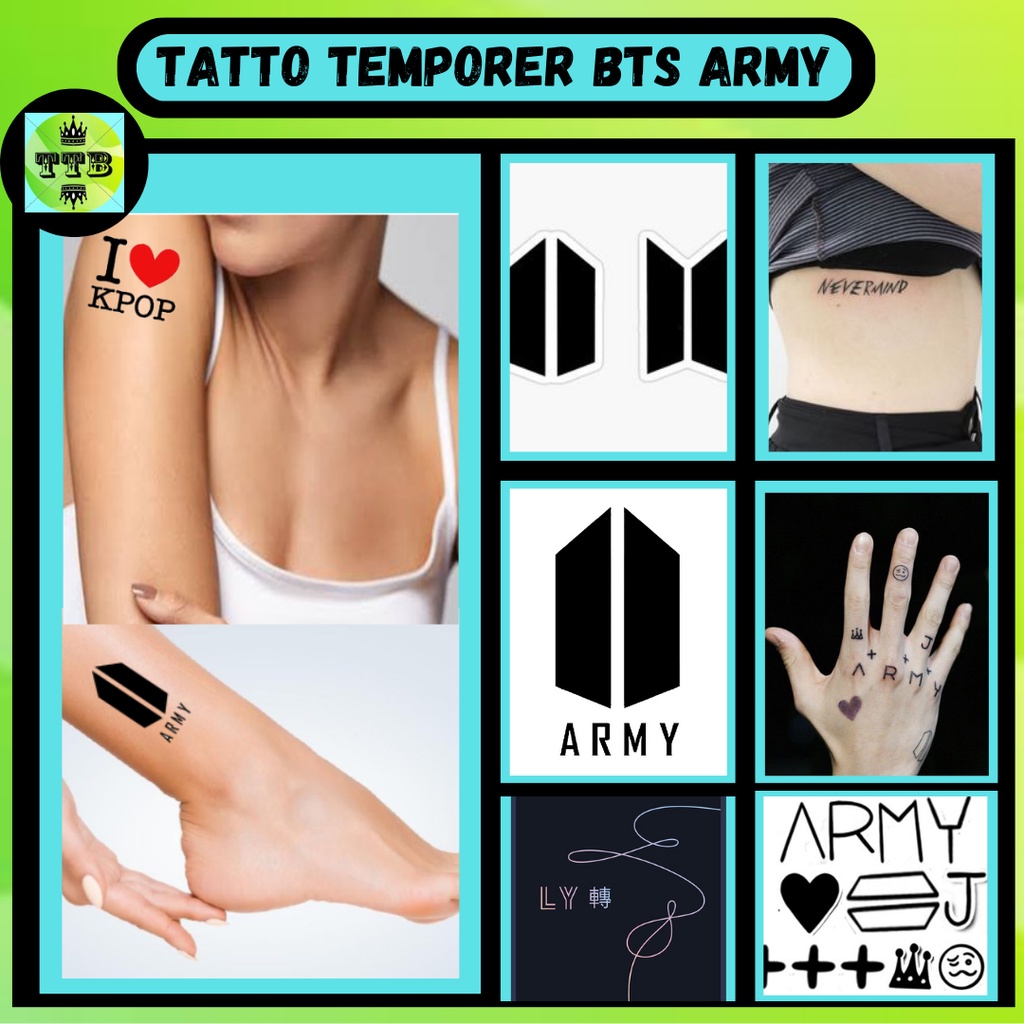 tato temporer bts tatto temporary versi logo bts tattoo tempoari anti air dan tahan lama semi perman