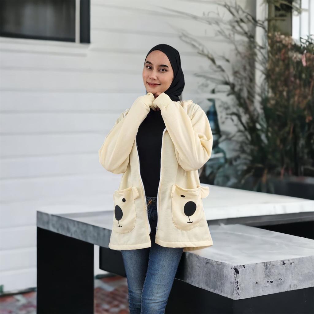 JAKET KARAKTER LUCU KOALA ZIPPER // OUTER WANITA ONESIZE