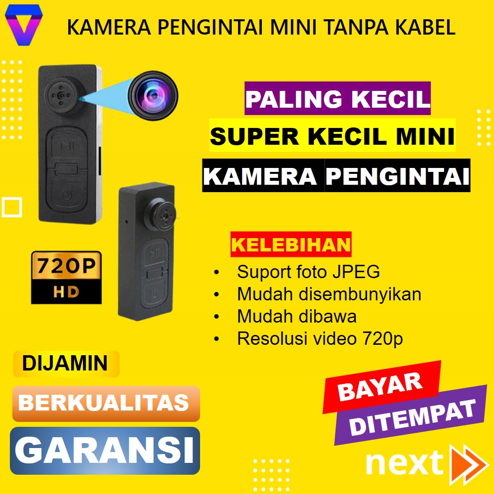 KAMERA TERSEMBUNYI MINI SPY CAM CAMERA MINI CCTV TANPA KABEL PENGINTAI HIDDEN CAMERA SPYCAM KANCING BAJU JS166