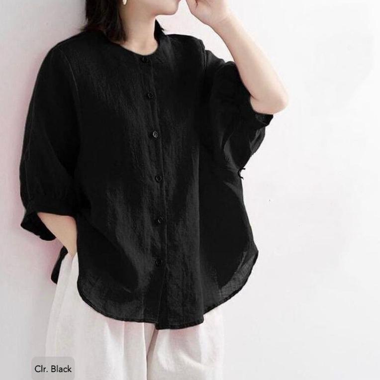 TERBARU Baju Blouse Wanita Bahan Katun Linen Premium