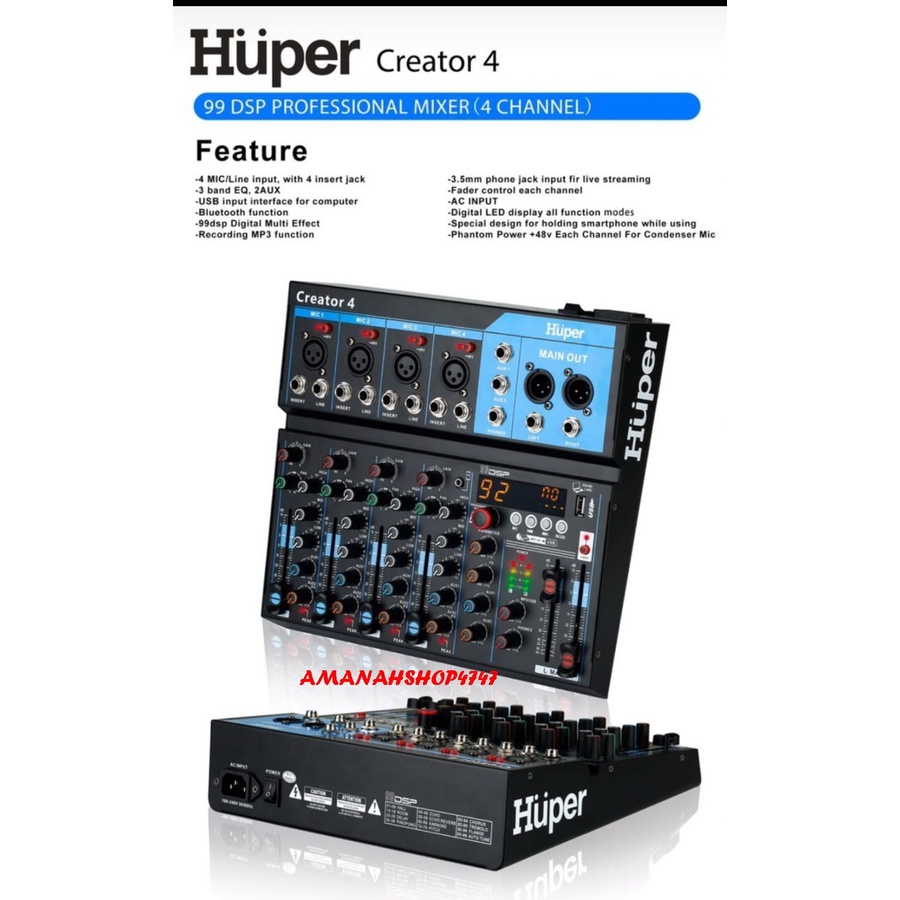 MIXER 4 CHANNEL HUPER CREATOR 4 ORIGINAL CREATOR4 FREE KOPER