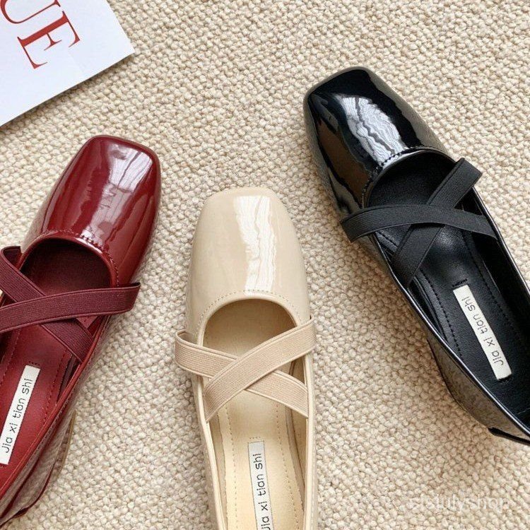 [✅BISA COD] #Sisjuly# Sepatu Mary Jane Prancis wanita 2023 sepatu wanita kacang baru sepatu wanita t