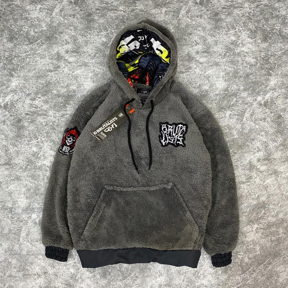 REKOMENDASI GEVAR HOBU Hoodie Bulu Sherpa Tebal / Sweater Hoodie Sherpa Bulu Premium