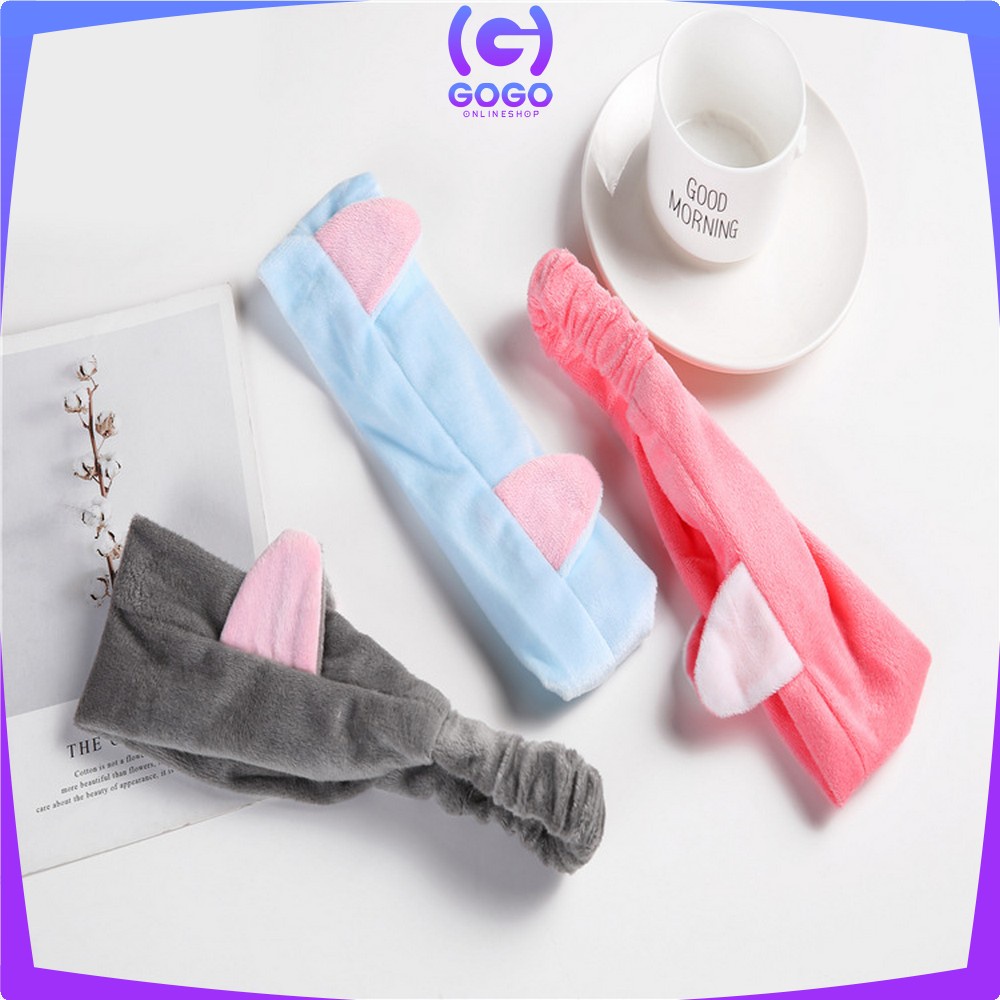 GOGO-C67 Bando Masker Motif Kuping Kucing Wanita Bahan Bludru / Bando Korea Facial Headband Hairband Women Aksesoris Rambut Import