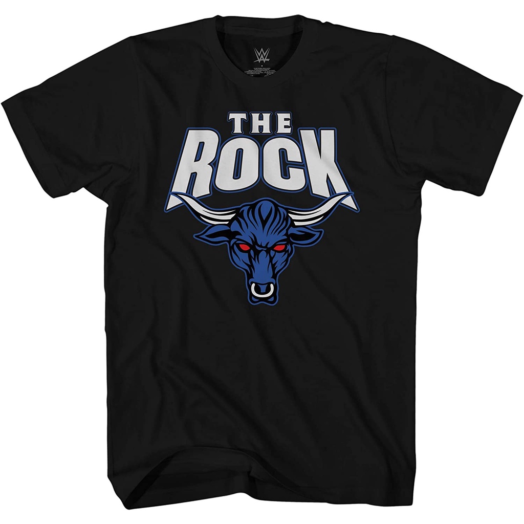 Kaos Baju Dewasa Design Print WWE Mens The Rock Shirt - The Brahma Bull Superstar Tee - Dwayne Johns