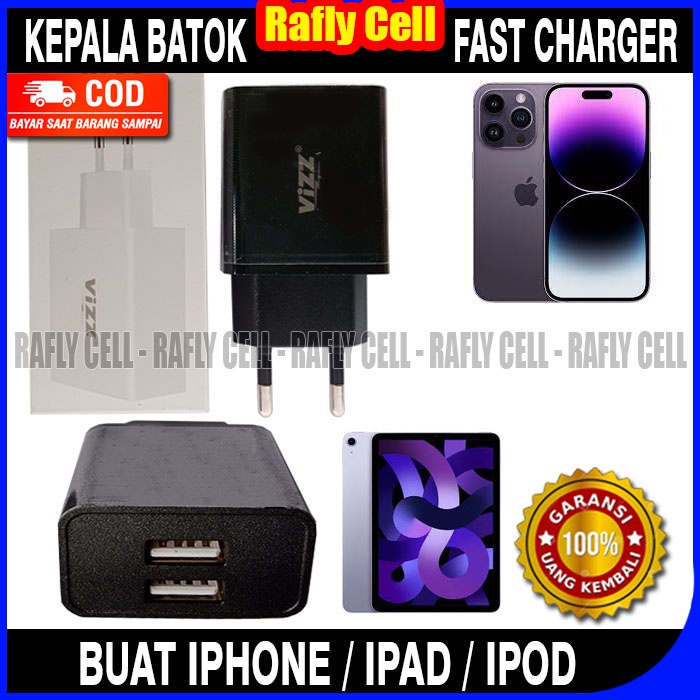 Batok Kepala Fast Charger 2A Original Untuk HP Apple Iphone 14 13 12 11 PRO MAX X XZ XS XR IPAD AIR 