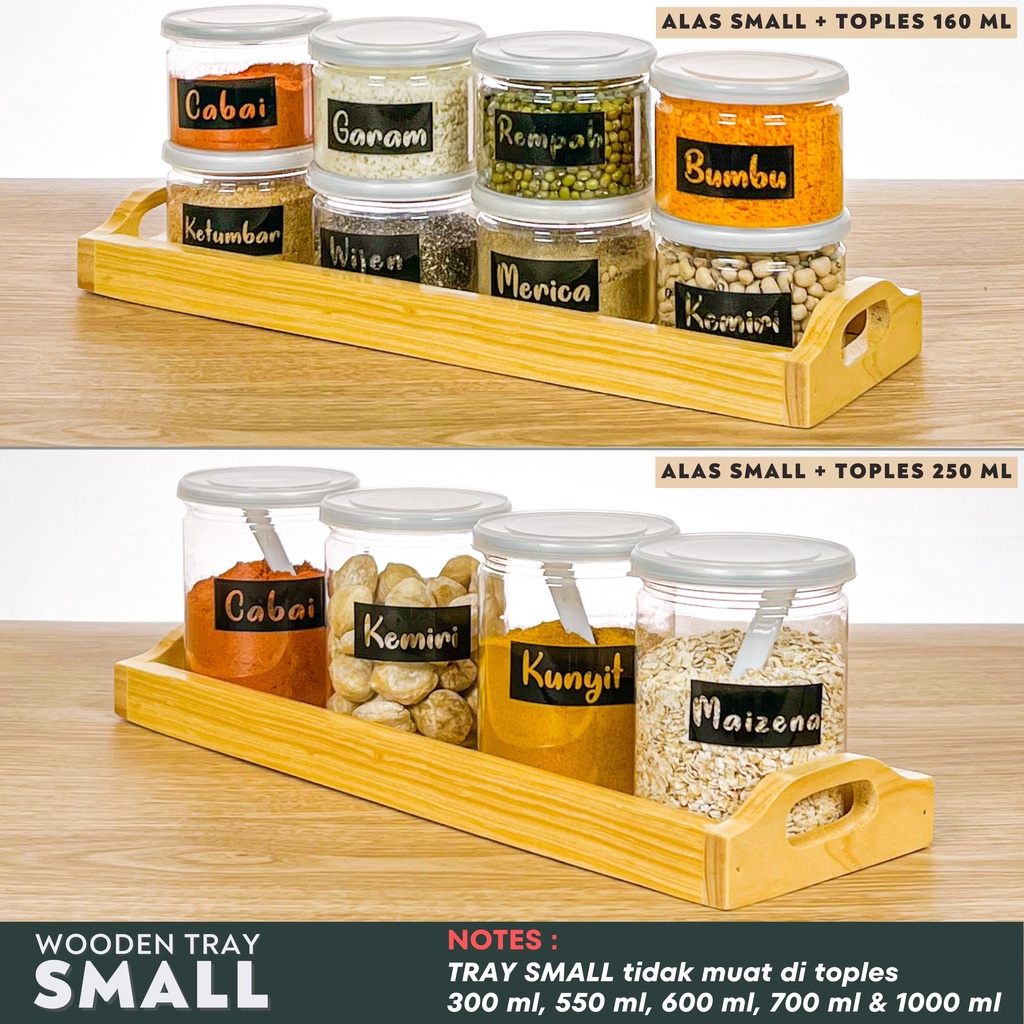 Nampan Baki Alas Kayu (Wooden Tray by Nurdia Home) Wadah / Tatakan toples / Rak dapur - WT01