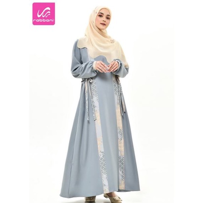 Dresslim Couple Vilneria-Gamis Couple Rabbani Bahan Shakila Print Dress muslimah Mamah Bunda Ummi Pa