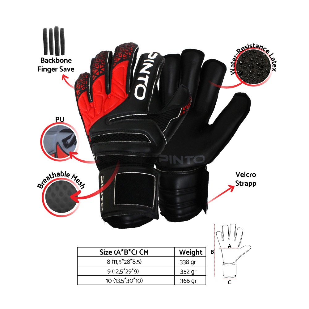 Sarung Tangan Kiper Tulang Dewasa PINTO Mineiro