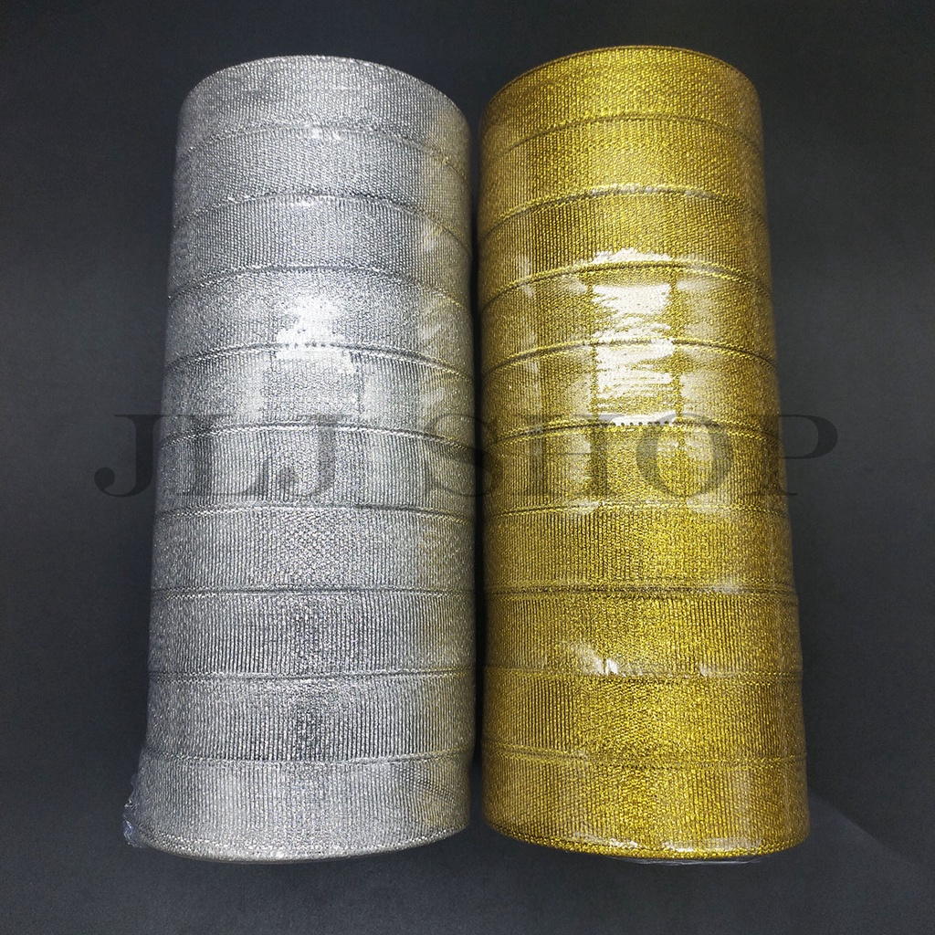 Pita Emas Perak Gliter 3/4 inch (2 cm)