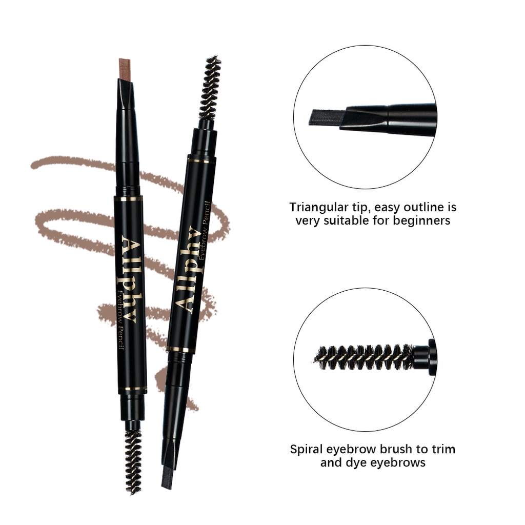 【 Baru】ALLPHV Pensil Alis 2 in 1 Eyebrow &amp; Eyeliner Makeup Mascara Eyelashes Long Lasting Waterproof Beauty Sets