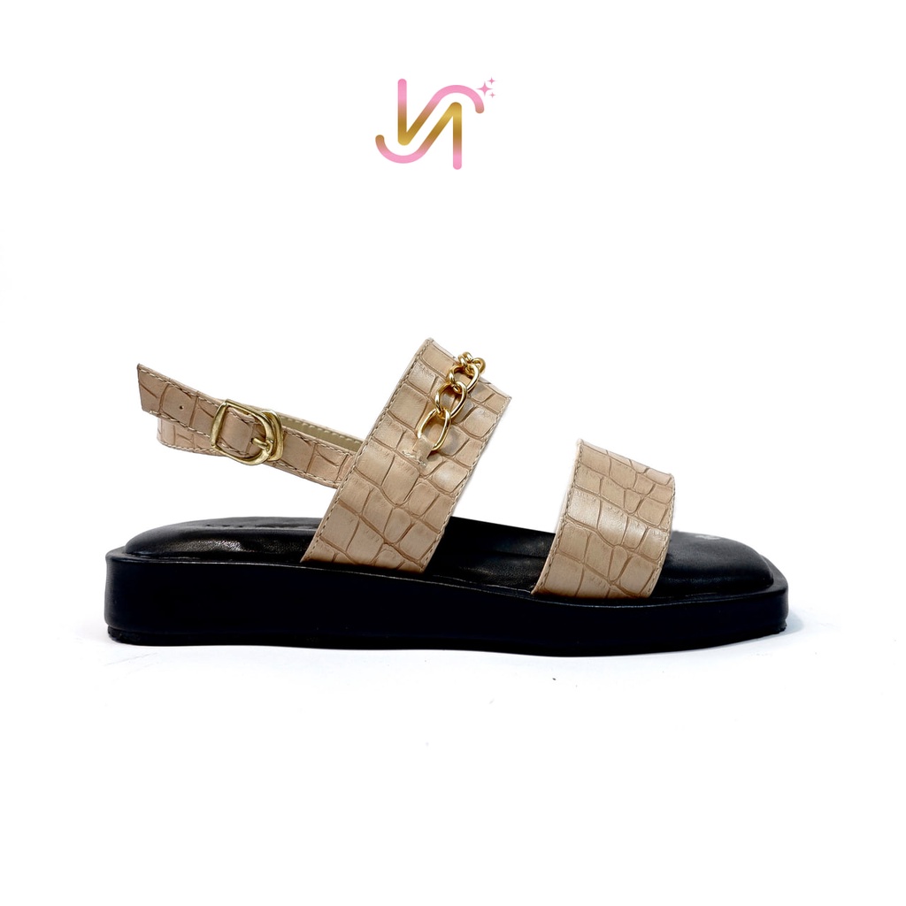 Nadilastuff Croco belt  Sandals Flat Wanita Premium