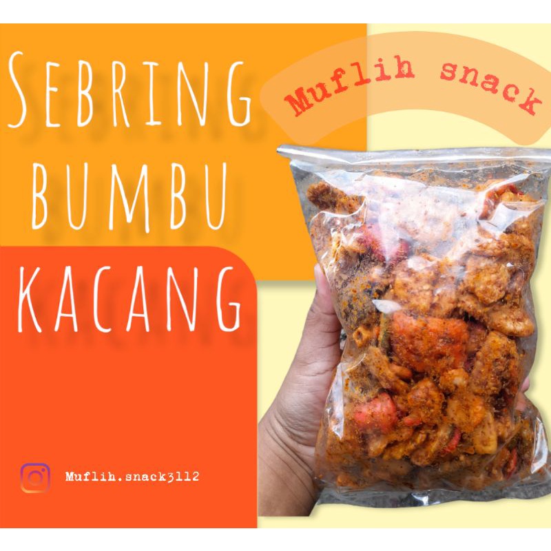 

keripik sebring bumbu kacang campur pedas/ keripik bumbu kacang