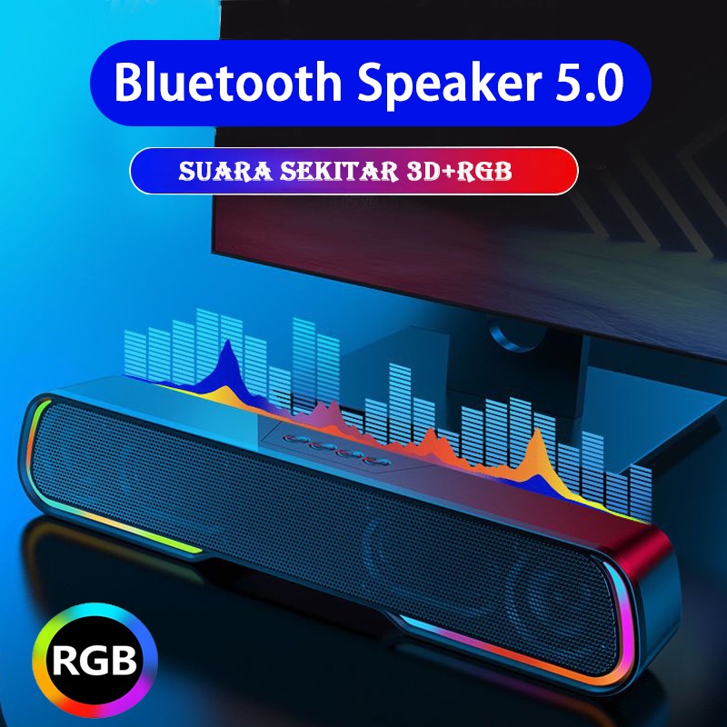 【COD】Speaker Bluetooth 5.0 speaker Portable Audio Wireless Super Bass Mini Stereo Original - Garansi 3 bulan