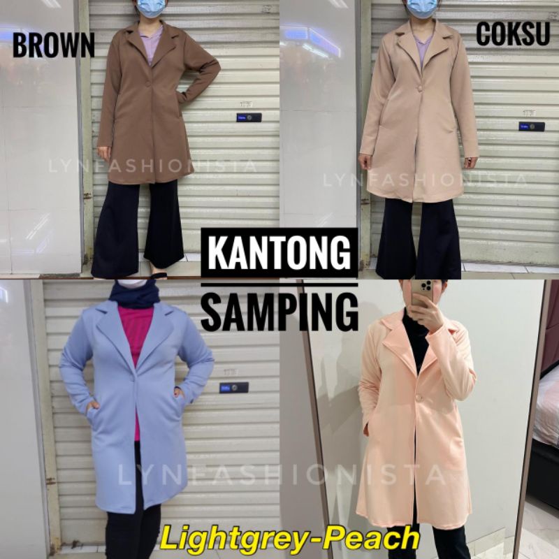 (TERMURAH)POCKET LONG COAT BLAZER KOREA/CARDIGAN WANITA SCUBA PREMIUM/NIKITA