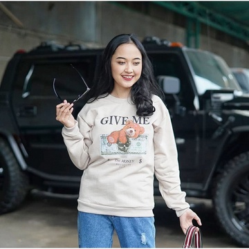 FLEECE SWATER OVERSIZE GIVE ME | SWEATER CREWNECK