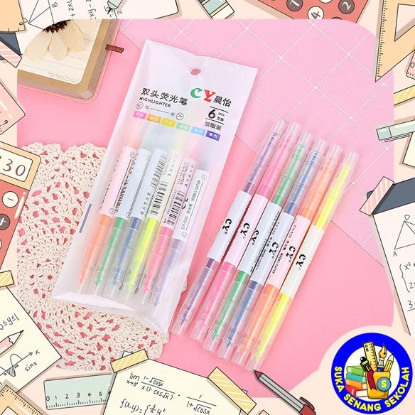 

5.5 FLASH SALE Highlighter Double Tip 6pcs S0174