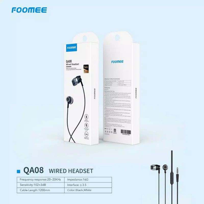 C_Foomee QA08 Wired Headset
