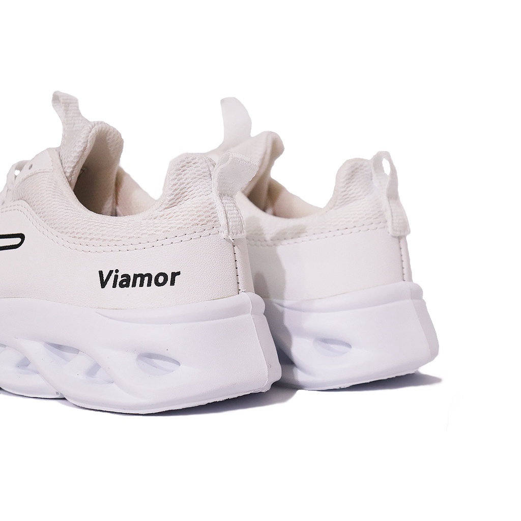Sepatu Sport Viamor Hero Sneakers Runing Olahraga Pria Wanita Full Putih