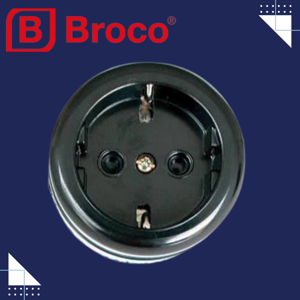 BROCO STOP KONTAK HITAM OUTBOW STOP KONTAK COLOKAN ARDE BROCO 6130 / BROCO STOP KONTAK BLACK BULAT O