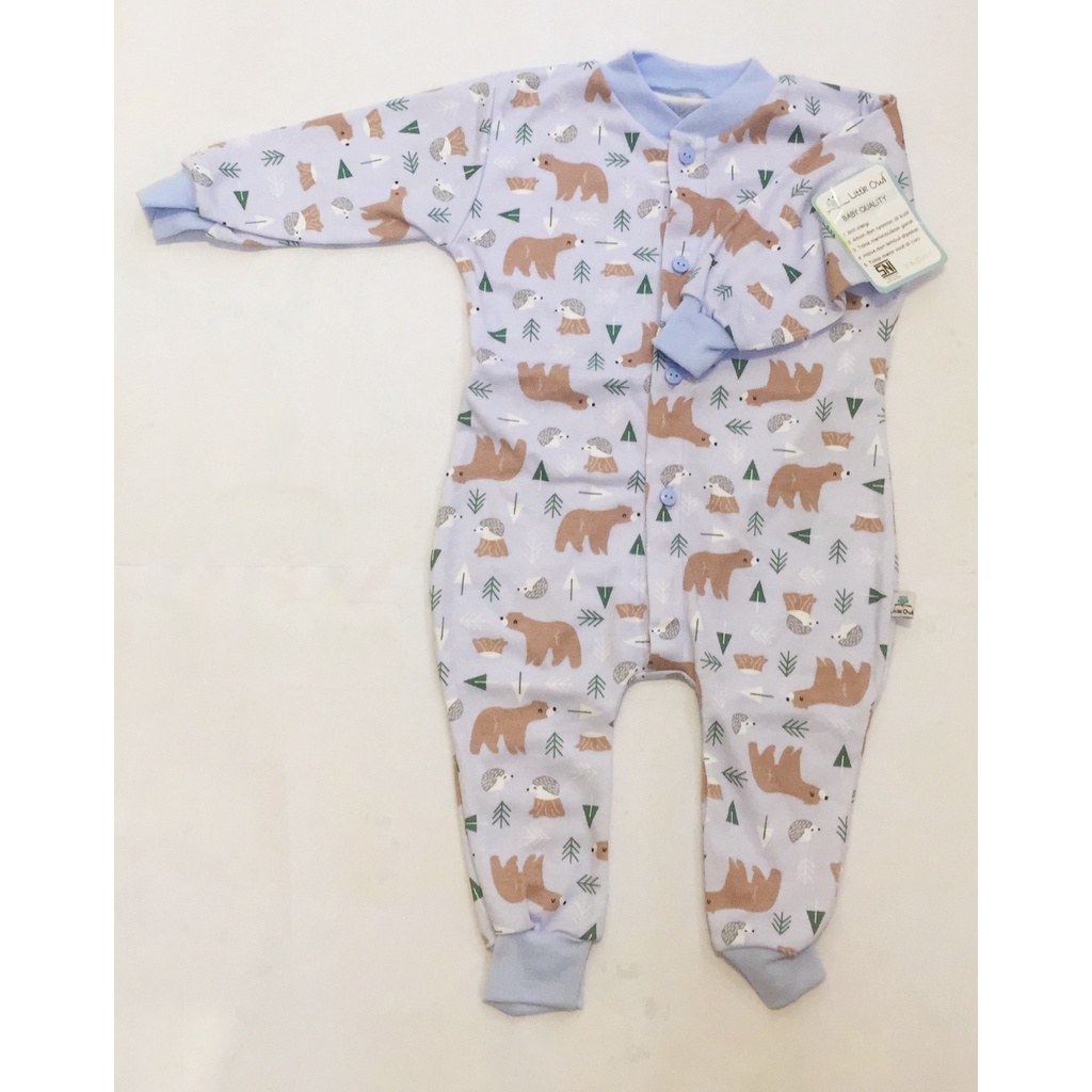 Little Owl Baby Wear Setelan Oblong Panjang - pendek kancing depan - panjang kancing depan - jumper buka kaki Size NB|S|M|L|