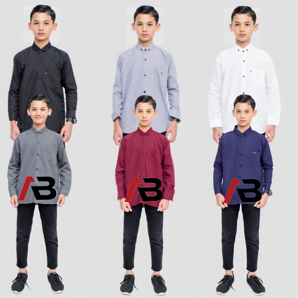 Baju Kemeja Anak Laki Laki Lengan Panjang Usia 1-12 Thn Kemeja Anak Cowok Kemeja Casual Anak Atasan Anak Terbaru