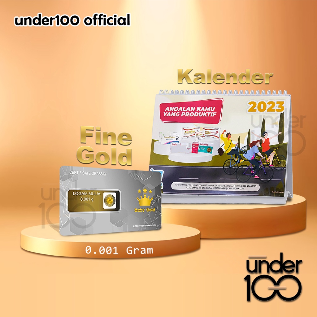 ❤ Under100 ❤ Gimmick Hadiah Emas Fine Gold Dan Kalender 2023