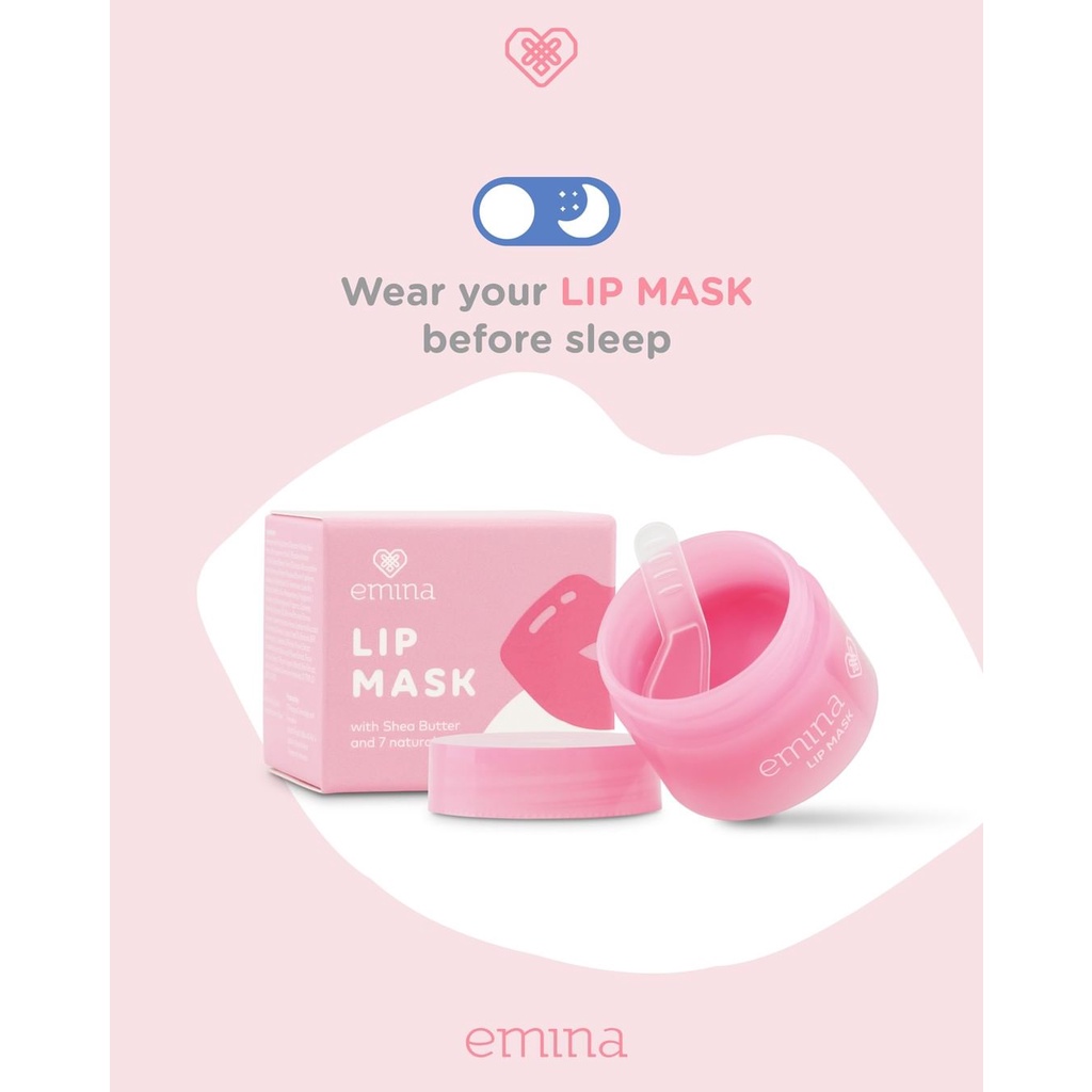Emina Lip Mask Sleeping Mask & Watercolor Lip Serum | Lip Mask | Lip Serum | Perawatan Bibir | BPOM