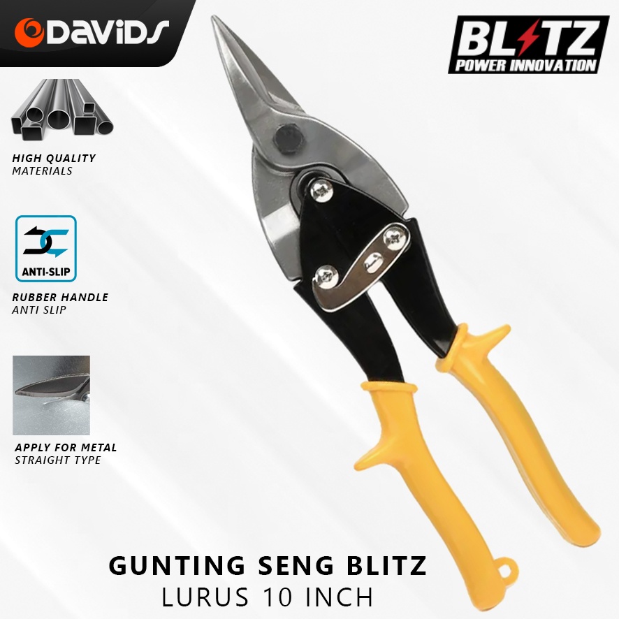 Gunting Holo Baja Ringan Seng Galvalum Hollow Lurus Blitz 10 Inch