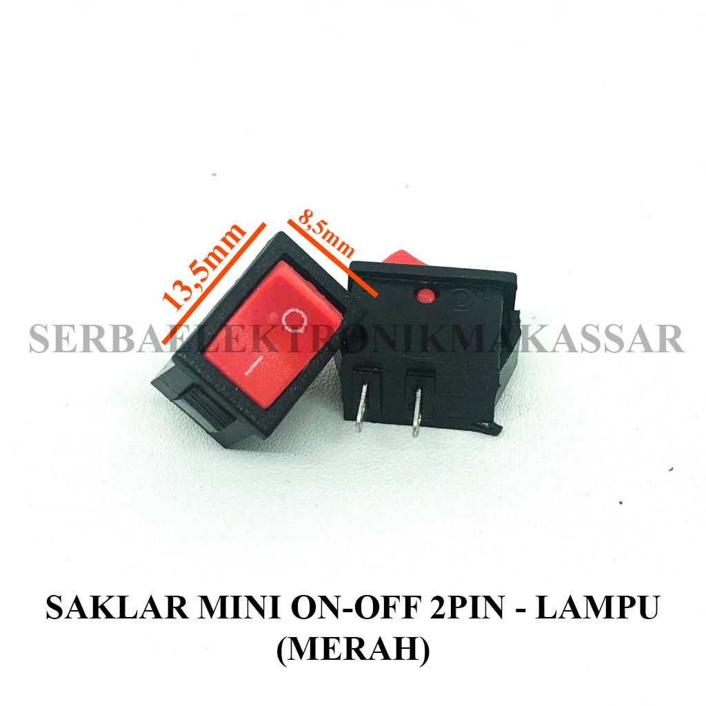 Saklar On Off 2pin Mini Switch Tanpa Lampu 2 Kaki Segi Mini