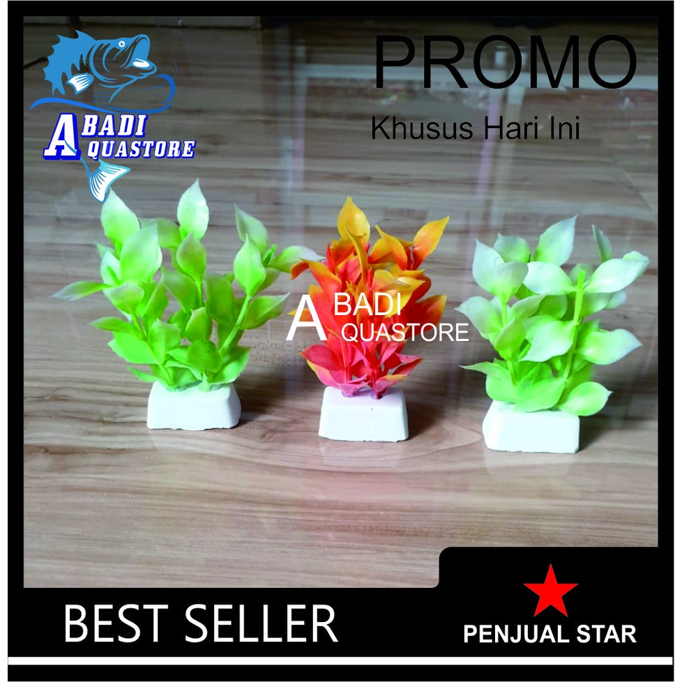 Hiasan Aquarium TANAMAN GANDA (CAMPUR) - Bunga Plastik Aquarium - Hiasan Aquarium - Bunga Hiasan Aqu