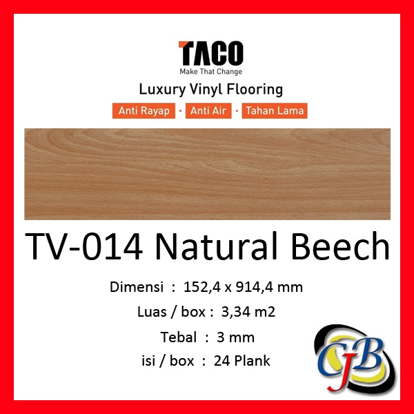 Vinyl Taco 3mm TV-014 Natural Beech