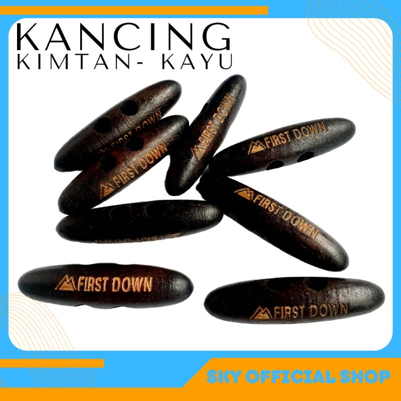 Kancing Kimtan Tanduk Variasi Tali 2 Lubang Wooden Button Toggle 2 Hole &amp; Cord Lock Akrilik Kayu Stok Garmen