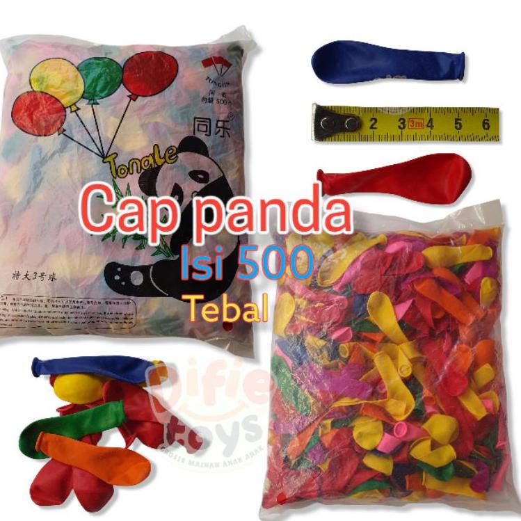 ✨MEN SALE✨ 500 Balon unyil cap panda kualitas no 1 tebal atau balon jari grosir mainan murah isi 500