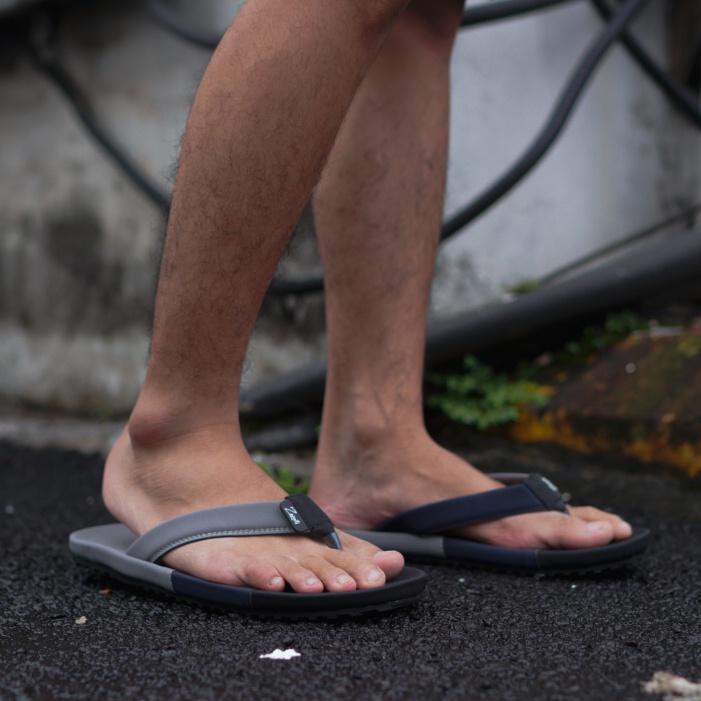 Sandal Pria Black Grey Jumbo Big Size Nakami Flip Flop Sendal Jepit Cowok Ukuran Besar