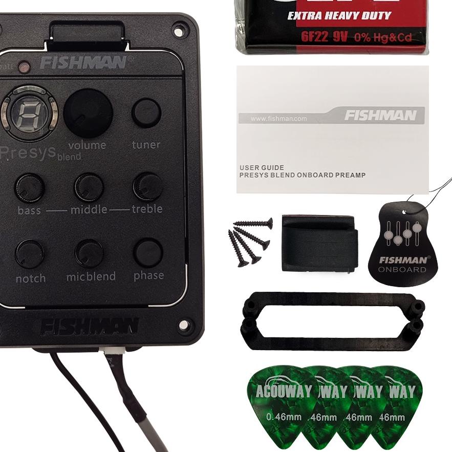 ➺ Equalizer Gitar Fishman Preamp Gitar 301 4-Band EQ Mic Blend Tunner Gitar Akustik Fishman Presys ✹