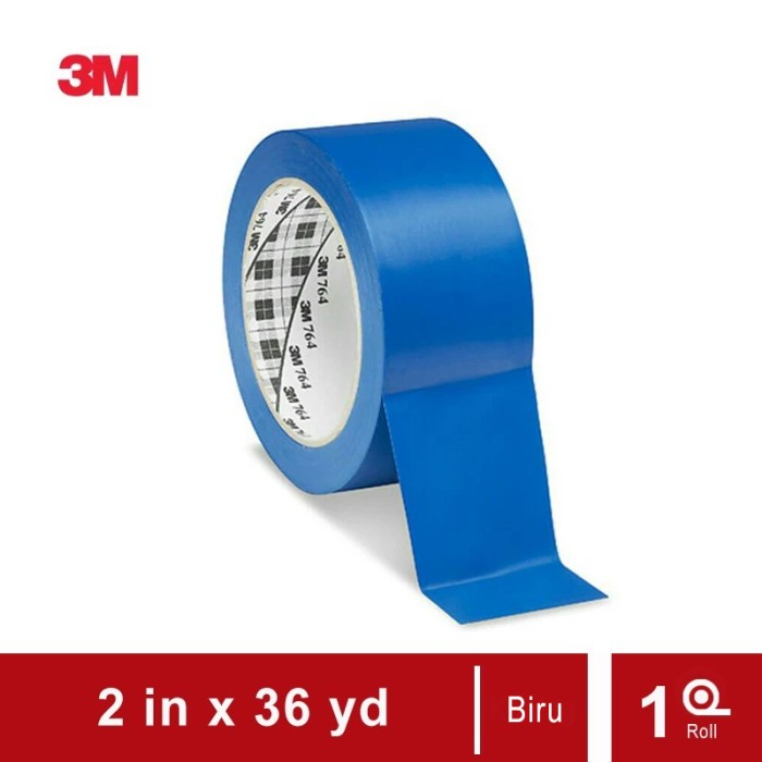 

Terlaris 3M Vinyl Marking Tape 764 Biru, 2 In X 36 Yd, Tebal: 0.125 Mm