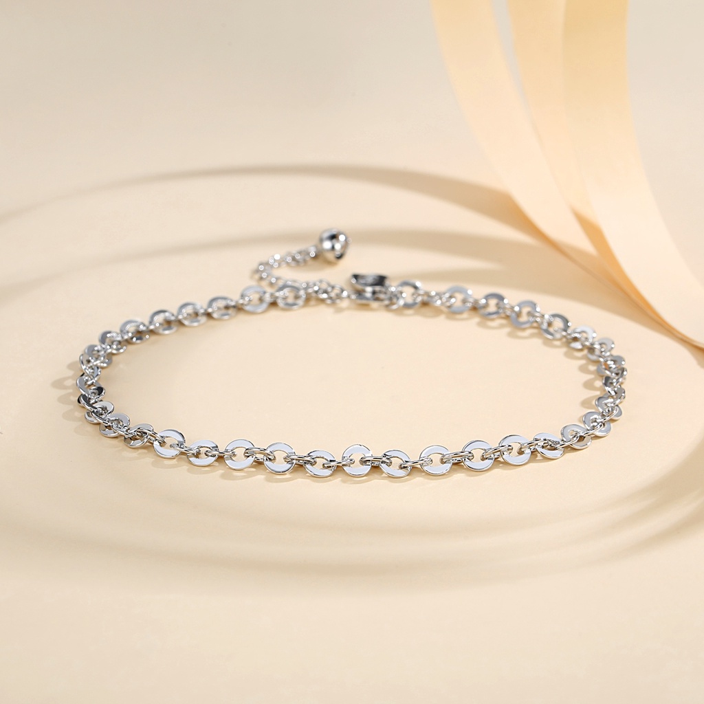 Y961 [COD✔] Gelang Kaki Titanium Model Rantai Warna Perak/Emas Untuk Wanitaanti Karat