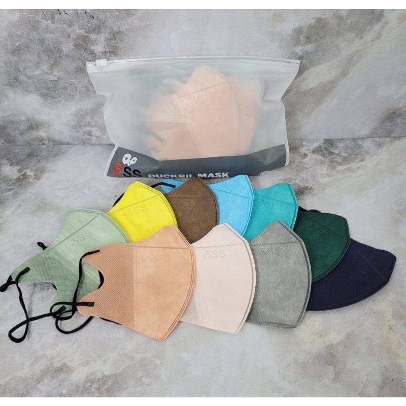 MASKER DUCKBILL 3PLY GARIS MIX WARNA 50PCS/ MASKER DUCKBILL DEWASA WARNA