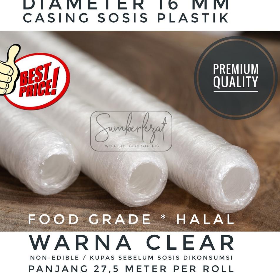 

[Terkece Se-RI] 16 mm Clear - Casing Selongsong Sosis Plastik Polyamide Food Grade Halal