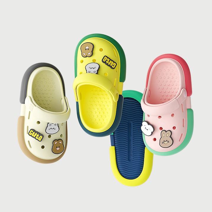 Sandal Anak Slip on Strap Dengan Hiasan DIY Lucu Bahan EVA Anti Slip