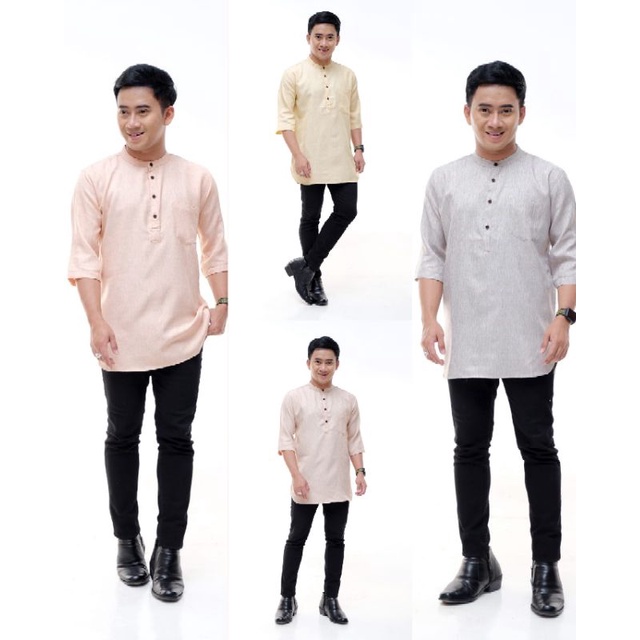 BAJU KOKO KURTA MODEL TERBARU FASHION MUSLIM PRIA BAHAN KATUN TOYOBO M L XL PAKAIAN ATASAN