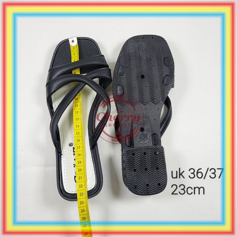 713GL15 Sandal Sepatu Wedges Wanita Glanzton Sendal Cewek Karet Jelly Wonderly Motif Tali Silang