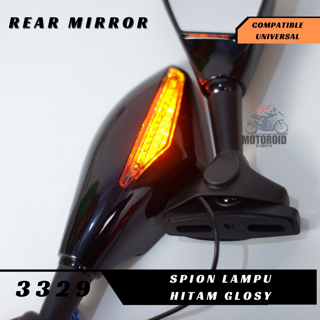 Spion R15 Lampu New Black Glossy fairing sen lampu moge