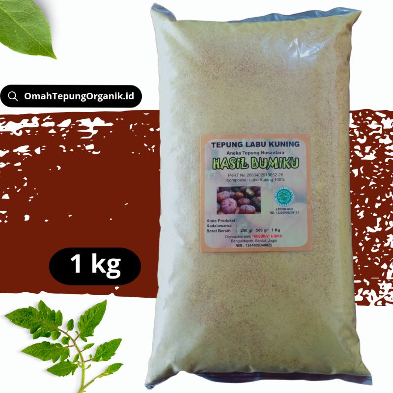 Tepung Labu Kuning kemasan 1 KG/pumpkin powder organic 1 KG/pumpkin Flour organic 1 KG/Bubuk Labu ku