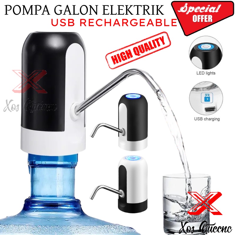 [XOQ] POMPA AIR GALON ELEKTRIK / DISPENSER POMPA AIR GALON USB RECHARGEABLE / POMPA AIR GALON PORTABLE USB