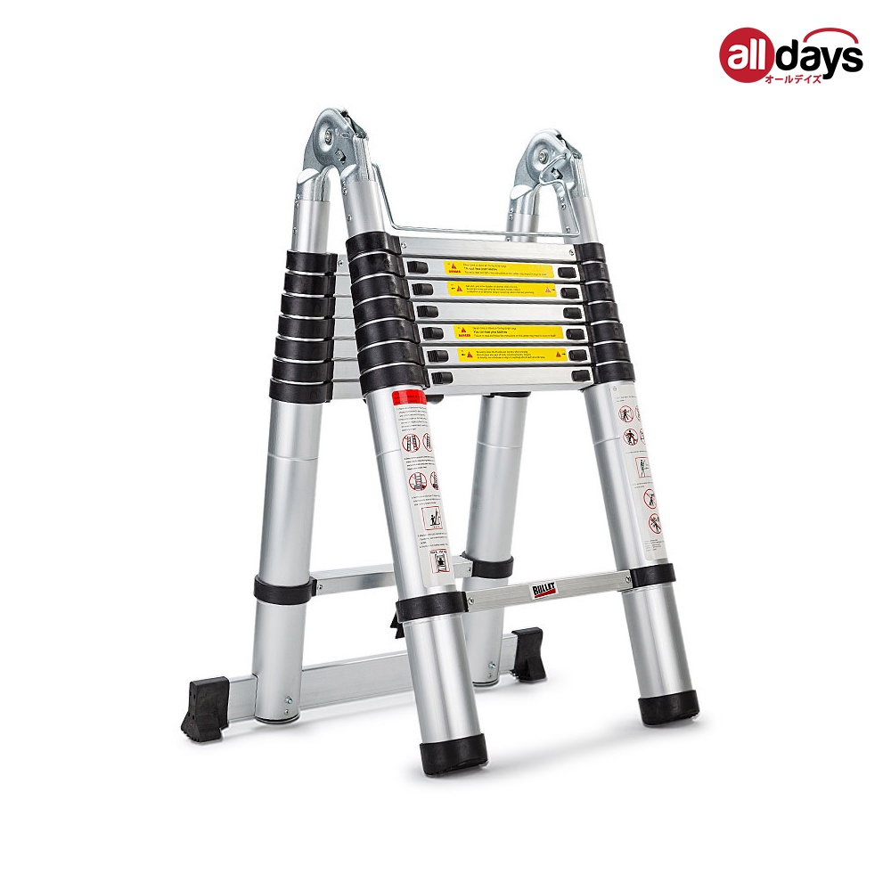 Alldays 2 in 1 Tangga Lipat Teleskopik DOUBLE STRAIGHTABLE 1,9 + 1,9 METER Alumunium Ladder Bahan Kuat, Praktis, Simple