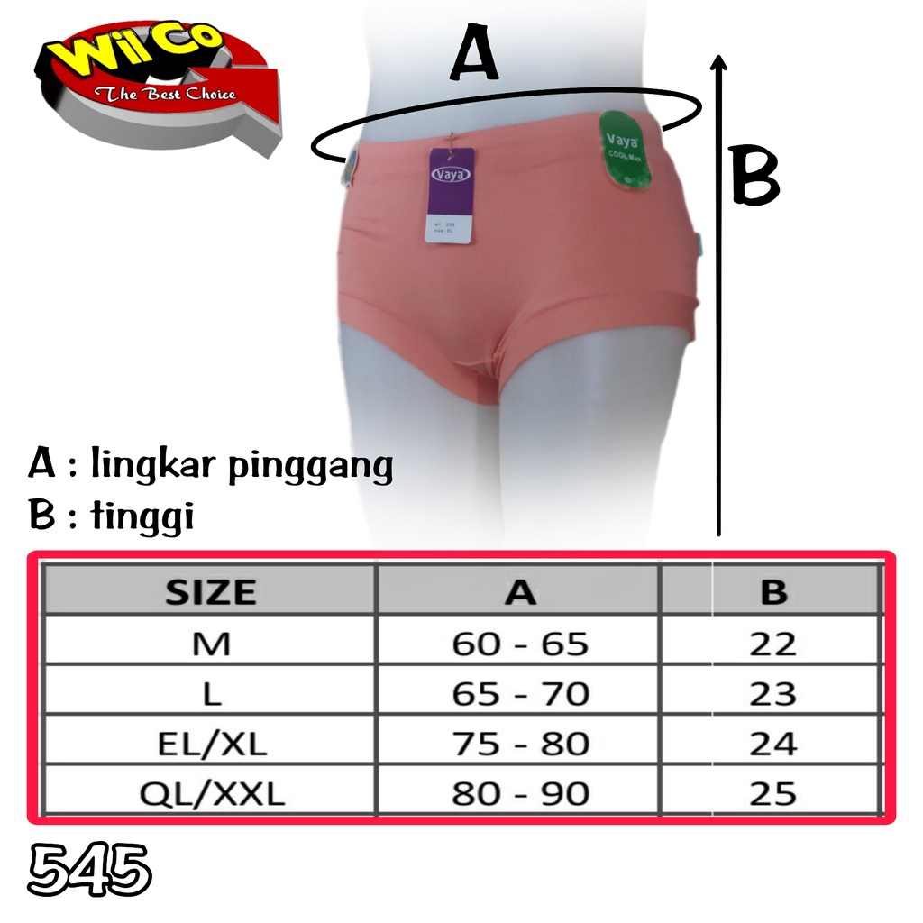 K545 - (Harga Per 1 Potong) CELANA DALAM WANITA PAKAIAN WANITA PAKAIAN DALAM VAYA SIZE M - XXL MULTYCOLLOR