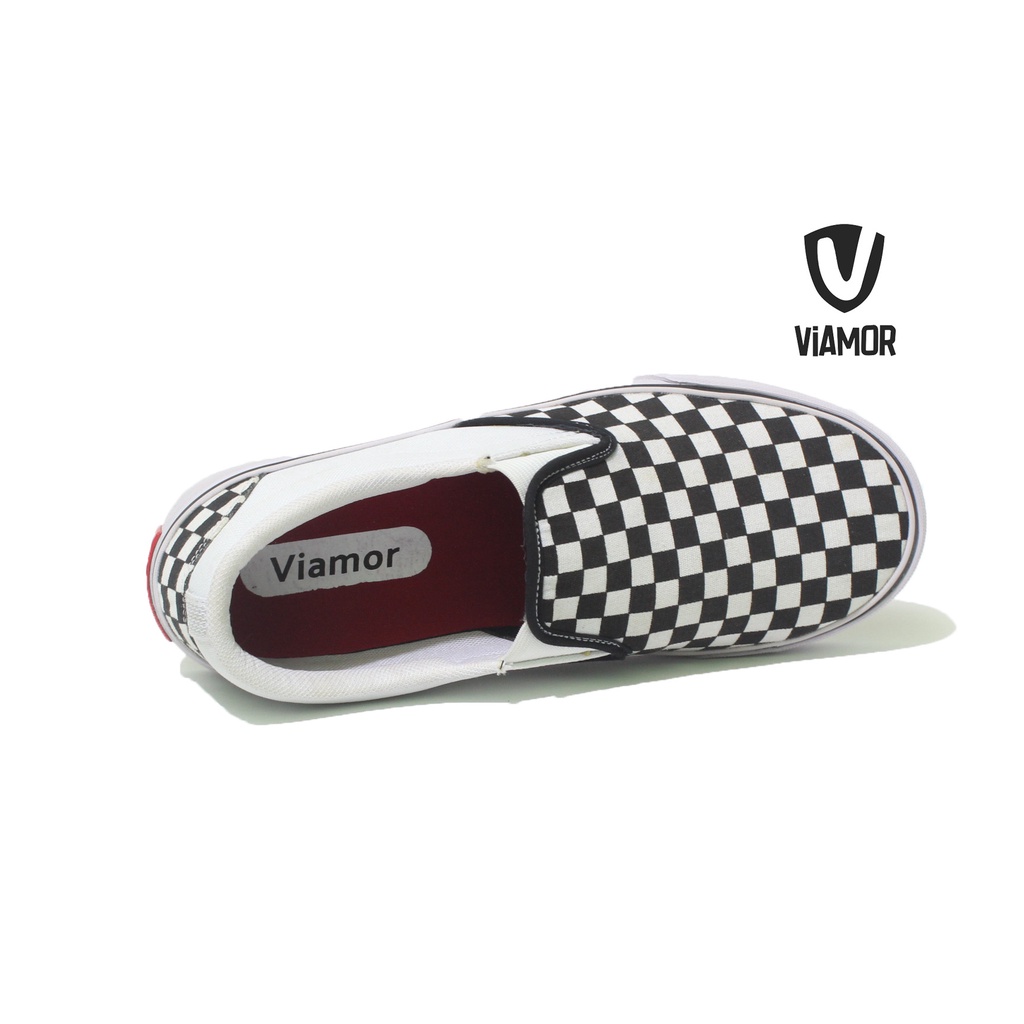 Sepatu Viamor Slip On Checkerboard Catur Thrasher Fear termurah