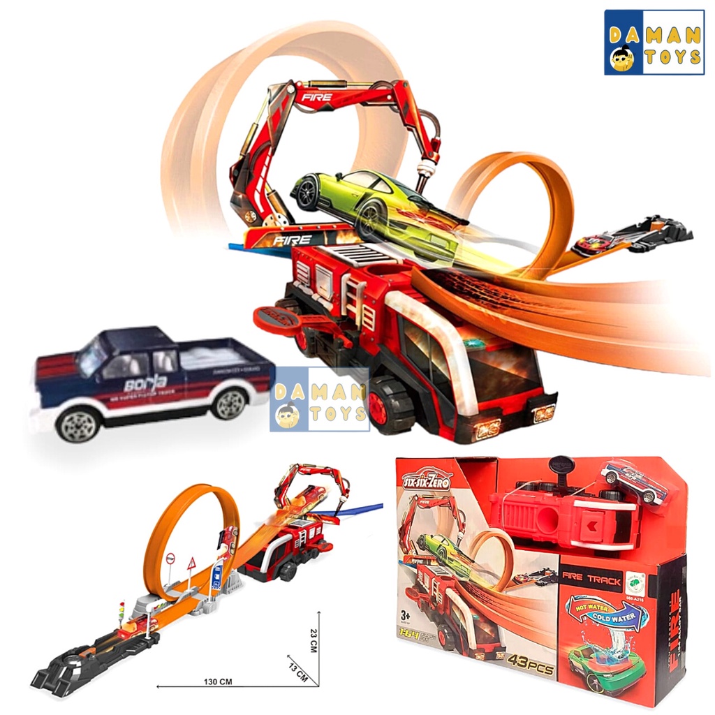 Track Racing Anak Edukasi Mainan Balap Mobil dengan Lintasan Diecast Seluncur Trek Playset